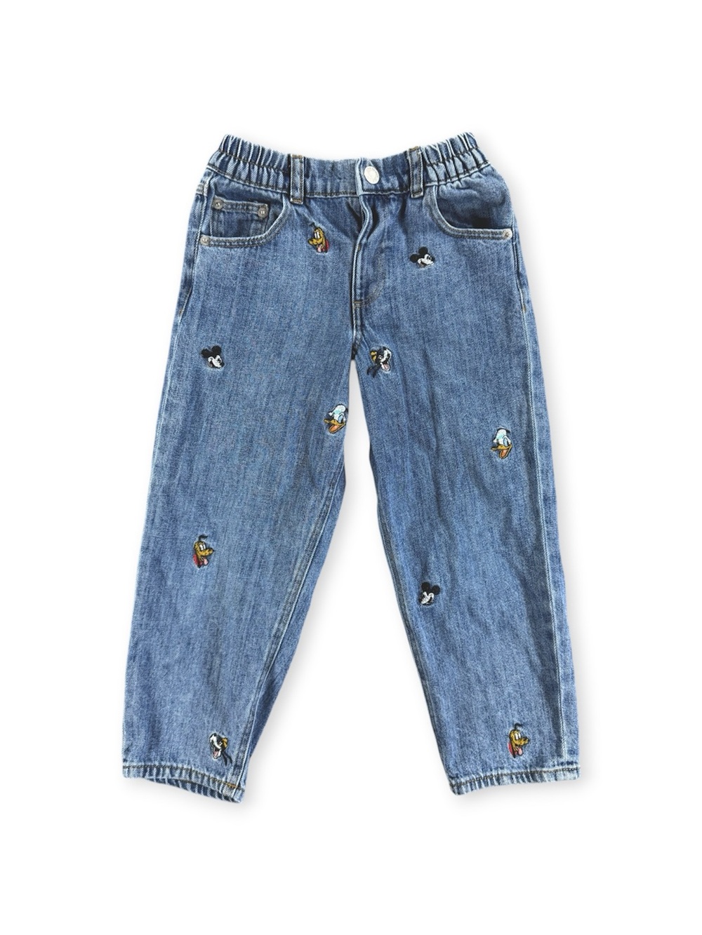 Zara x Disney Mickey & Friends Embroidered Baggy Jeans | Size 6 (116 cm)